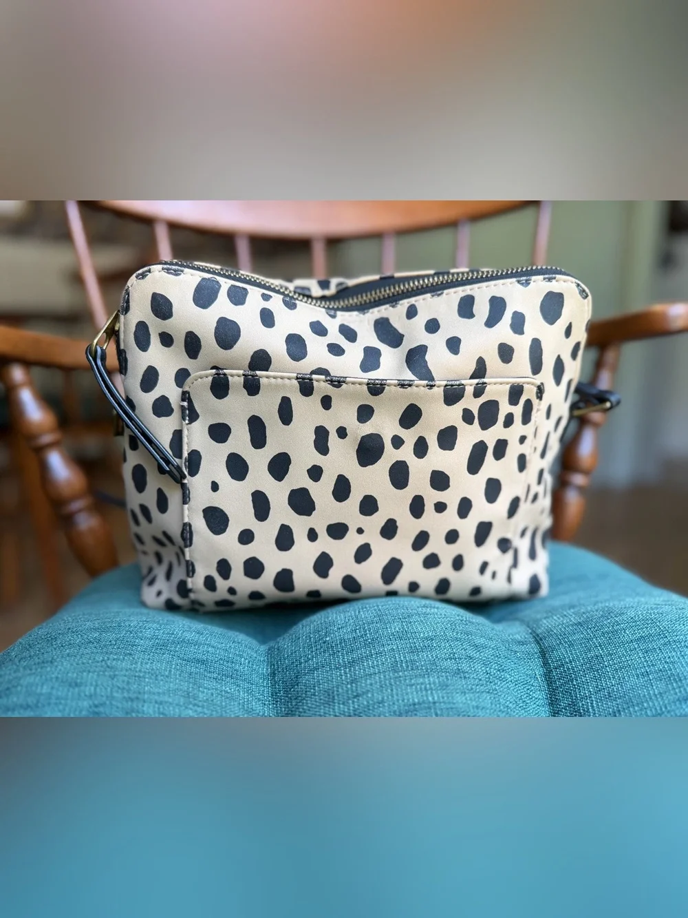 Universal Thread Faux Leather Animal Print Adjustable Crossbody Bag & Wallet